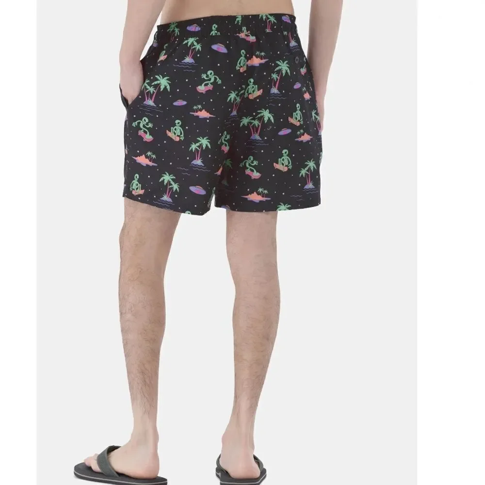 Men's Elastic Waist Swim Trunks Shorts 6